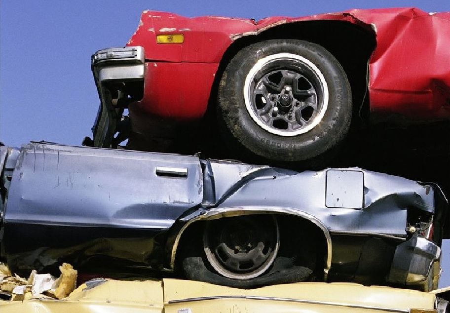 Wrecked cars